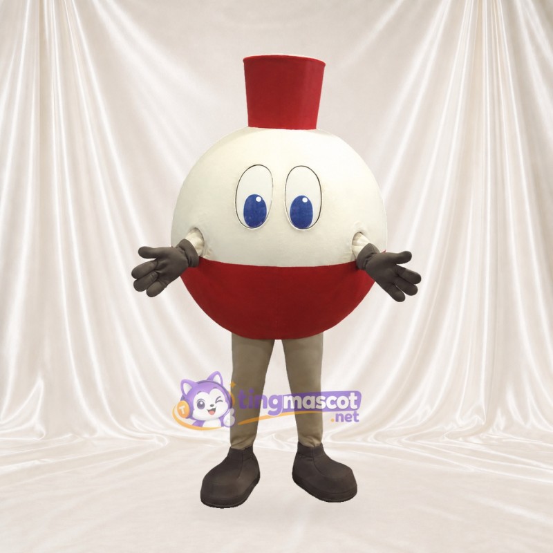 White Capsule Character Mascot Costume Full Body for Adults Promotions