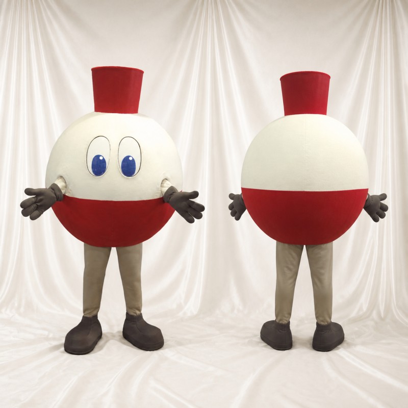 White Capsule Character Mascot Costume Full Body for Adults Promotions