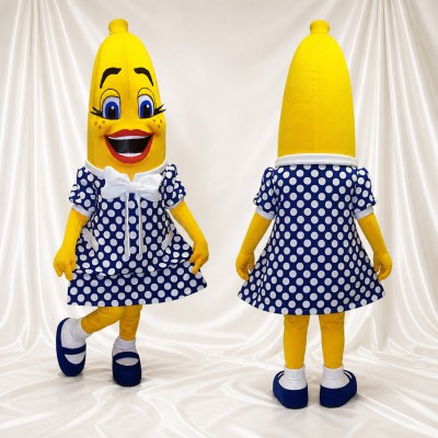 Banana Woman Mascot Costume Full Body for Adults School Events