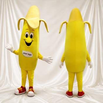 Yellow Banana Mascot Costume Full Body for Adults Food Events