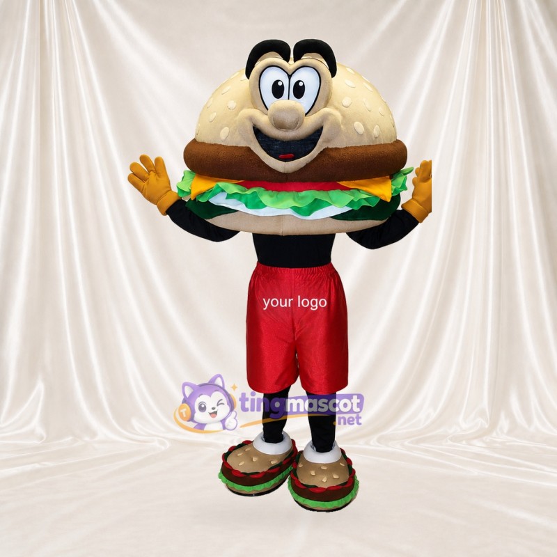 High Visibility Hamburger Mascot Costume Full Body for Adults Food Events