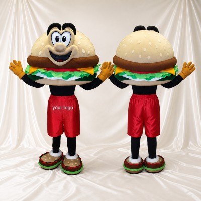 High Visibility Hamburger Mascot Costume Full Body for Adults Food Events