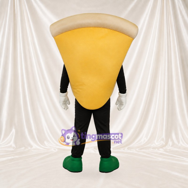 Tan High Visibility Pizza Slice Mascot Costume Full Body for Adults Food Events