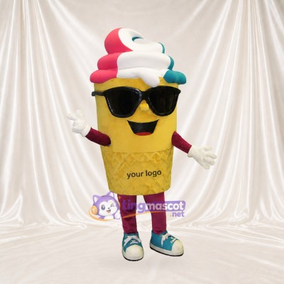Cornet de Glace Jaune Costume de mascotte intégral pour adultes Événements gastronomiques