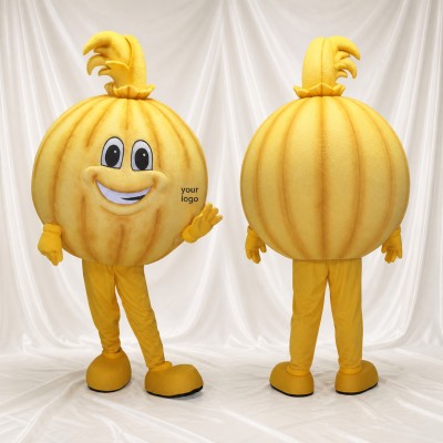 Yellow Onion Mascot Costume Full Body for Adults Food Events