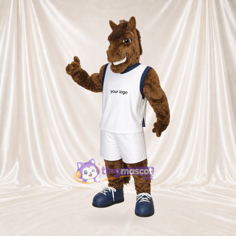 Athlète Cheval en Uniforme d'Équipe Costume de mascotte intégral pour adultes Événements sportifs