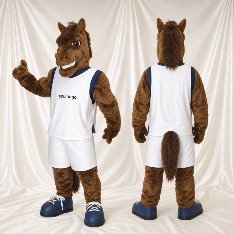 Athlète Cheval en Uniforme d'Équipe Costume de mascotte intégral pour adultes Événements sportifs