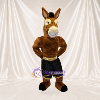 Brown Donkey Athlete Mascot Costume Full Body for Adults Sports Events