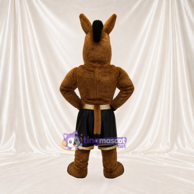 Brown Donkey Athlete Mascot Costume Full Body for Adults Sports Events