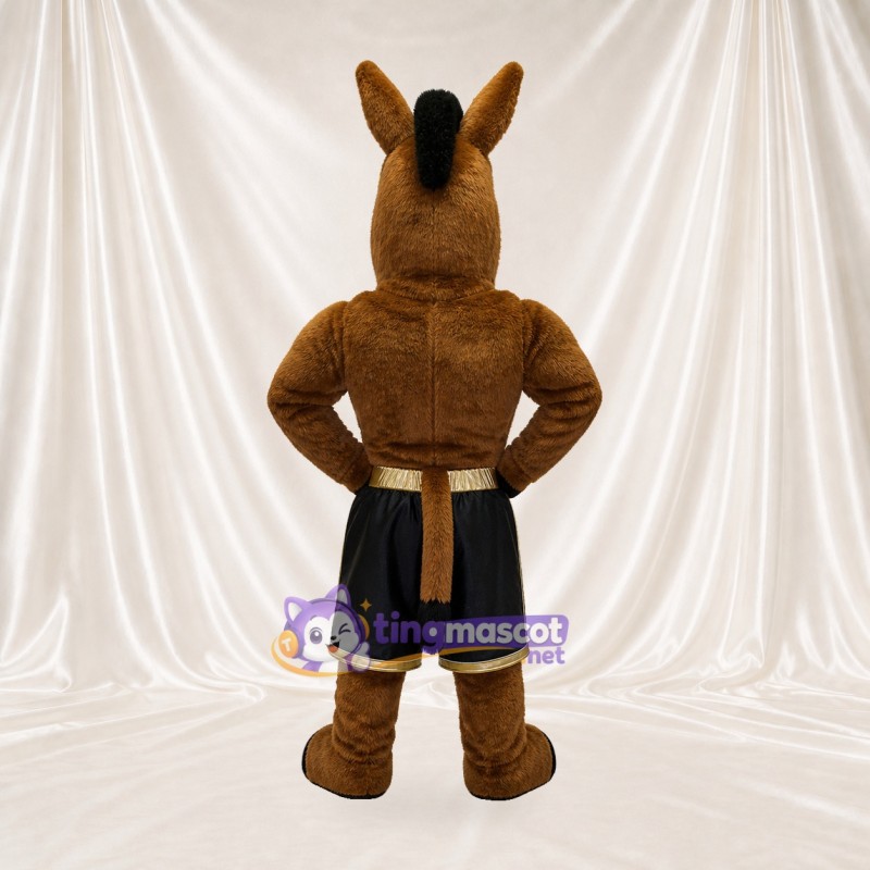 Brown Donkey Athlete Mascot Costume Full Body for Adults Sports Events