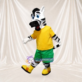 White Zebra Athlete Mascot Costume Full Body for Adults Sports Events