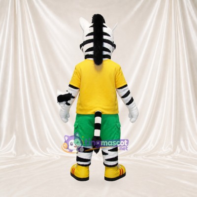 White Zebra Athlete Mascot Costume Full Body for Adults Sports Events