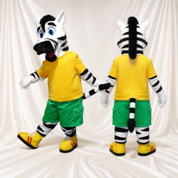White Zebra Athlete Mascot Costume Full Body for Adults Sports Events