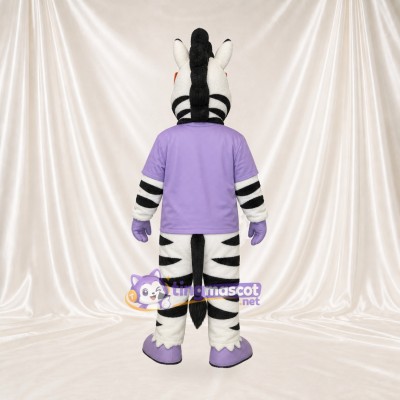 Team Uniform Zebra Athlete Mascot Costume Full Body for Adults Sports Events
