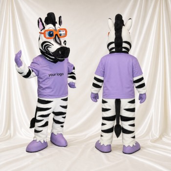 Team Uniform Zebra Athlete Mascot Costume Full Body for Adults Sports Events