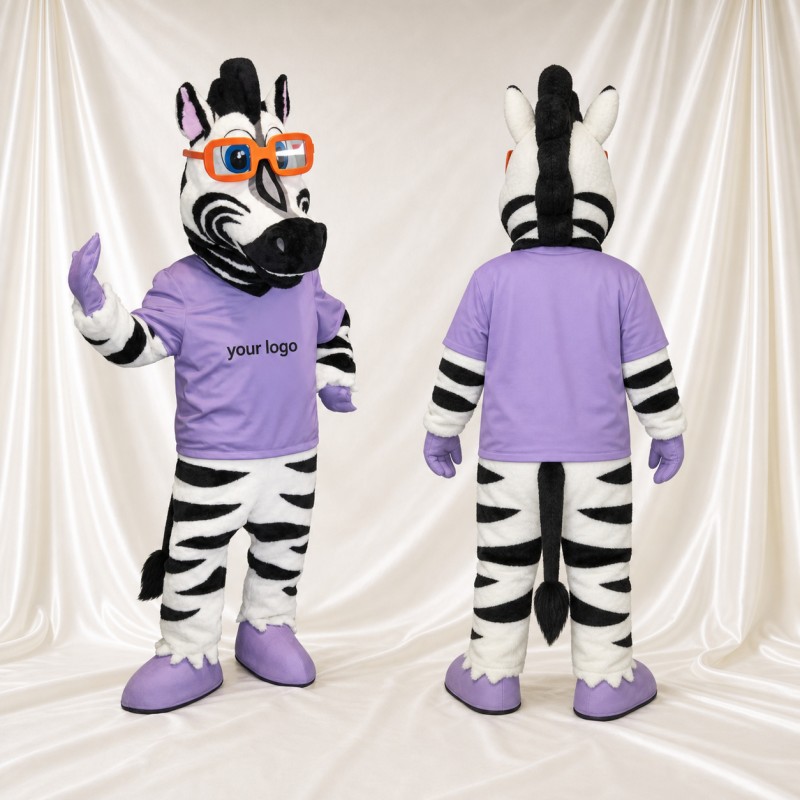 Team Uniform Zebra Athlete Mascot Costume Full Body for Adults Sports Events