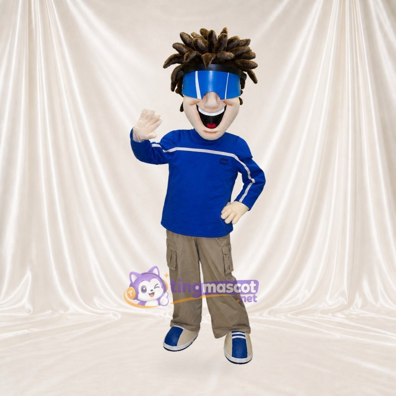 Team Uniform Athlete Boy Mascot Costume Full Body for Adults Sports Events