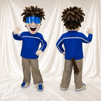 Team Uniform Athlete Boy Mascot Costume Full Body for Adults Sports Events