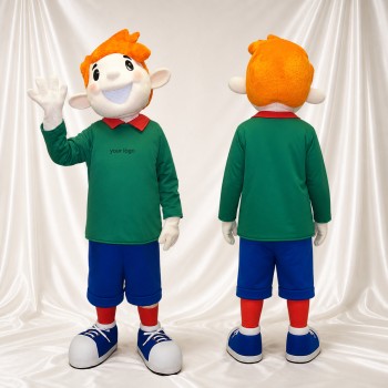 Expressive Color Schoolboy Mascot Costume Full Body for Adults School Events
