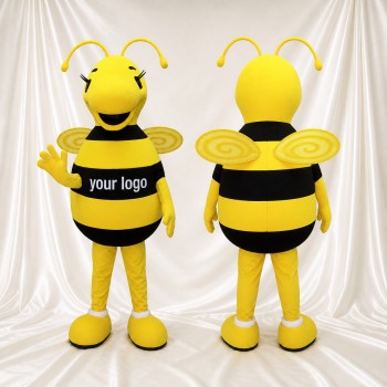 Abeille de construction jaune Costume de mascotte intégral pour adultes Événements scolaires