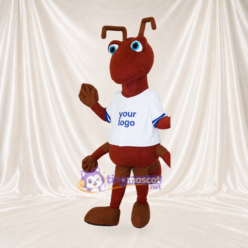 Brown Ant Athlete Mascot Costume Full Body for Adults Sports Events