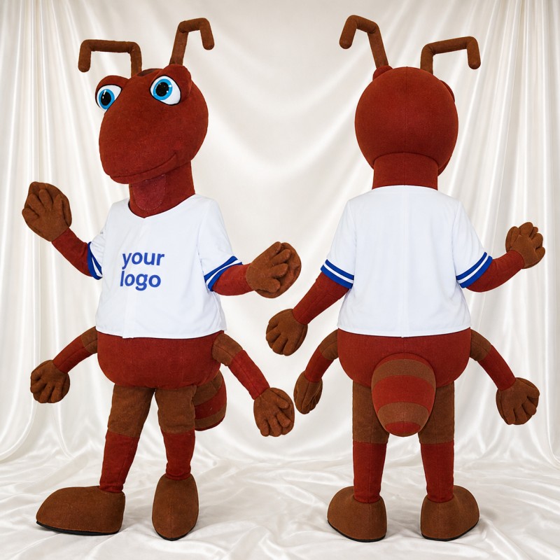 Brown Ant Athlete Mascot Costume Full Body for Adults Sports Events