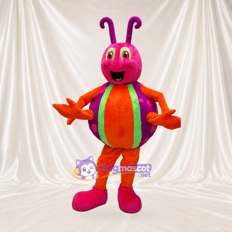 Pink Construction Insect Mascot Costume Full Body for Adults School Events