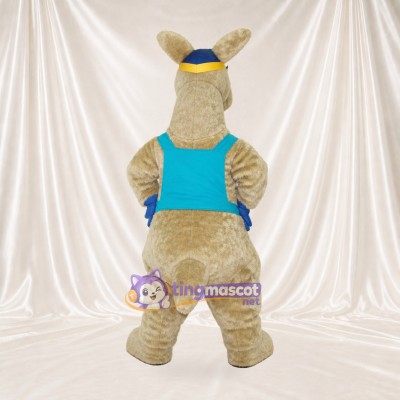 Tan Kangaroo Athlete Mascot Costume Full Body for Adults Sports Events