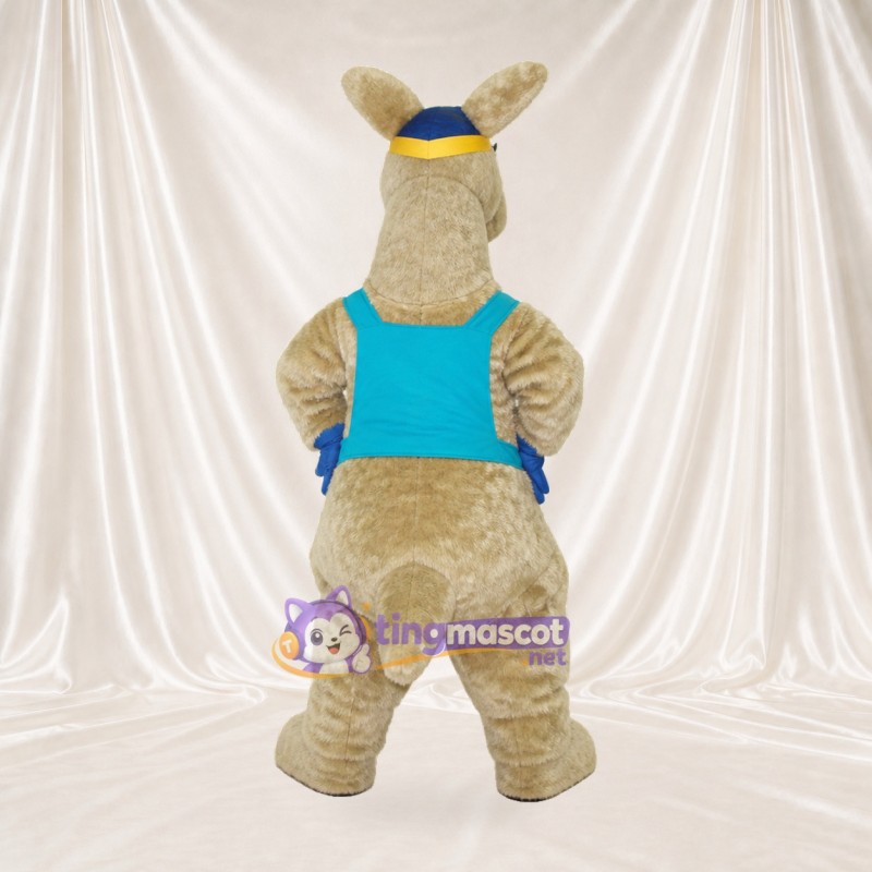 Tan Kangaroo Athlete Mascot Costume Full Body for Adults Sports Events