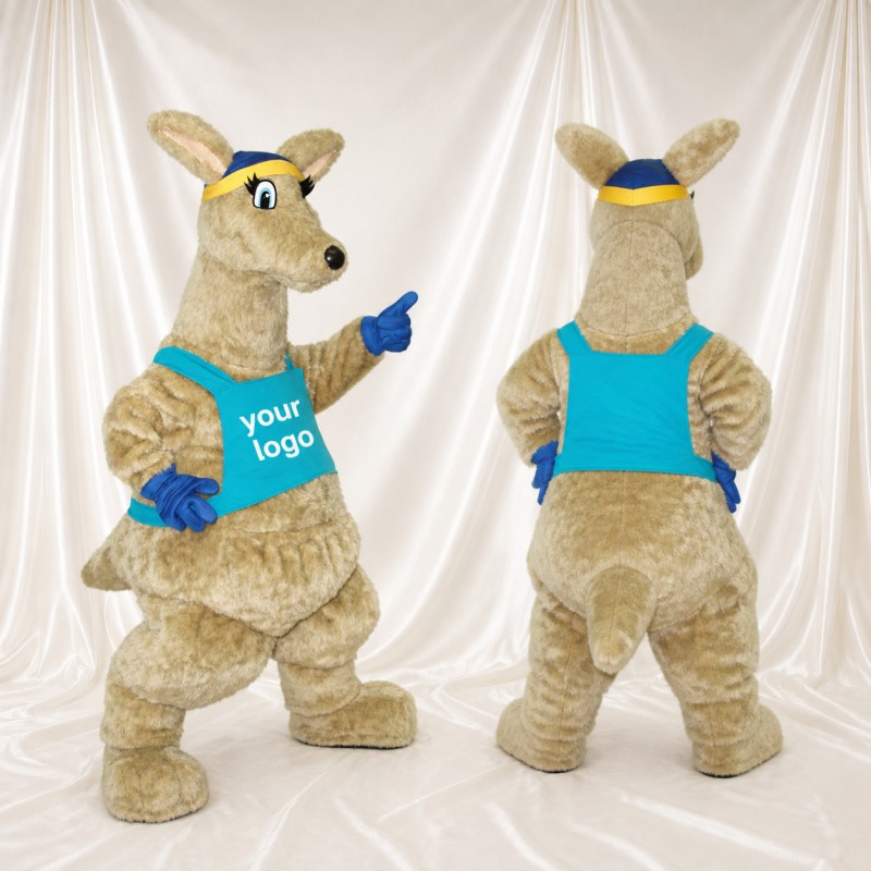 Tan Kangaroo Athlete Mascot Costume Full Body for Adults Sports Events