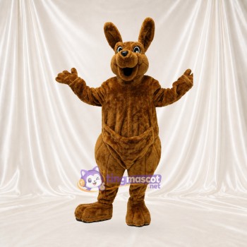 Brown and Tan Kangaroo Mascot Costume Full Body for Adults School Events