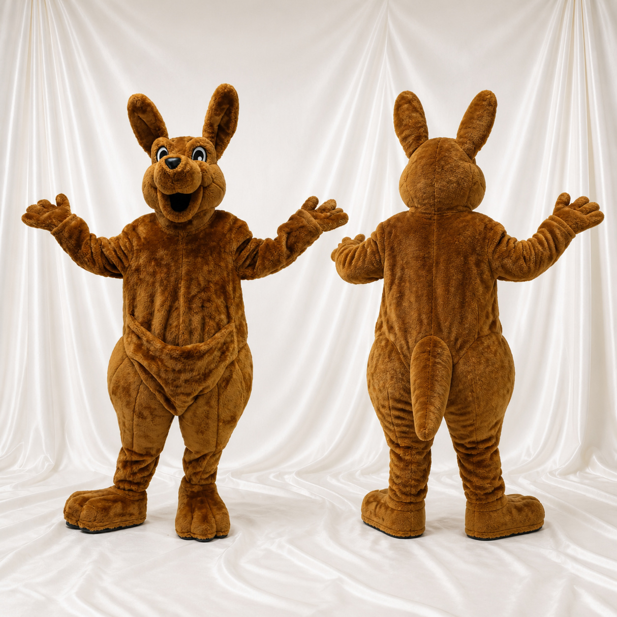 Brauner und Hellbrauner Känguru Maskottchenkostüm Ganzkörper für Erwachsene Schulveranstaltungen Brauner und Hellbrauner Känguru Maskottchenkostüm Ganzkörper für Erwachsene Schulveranstaltungen