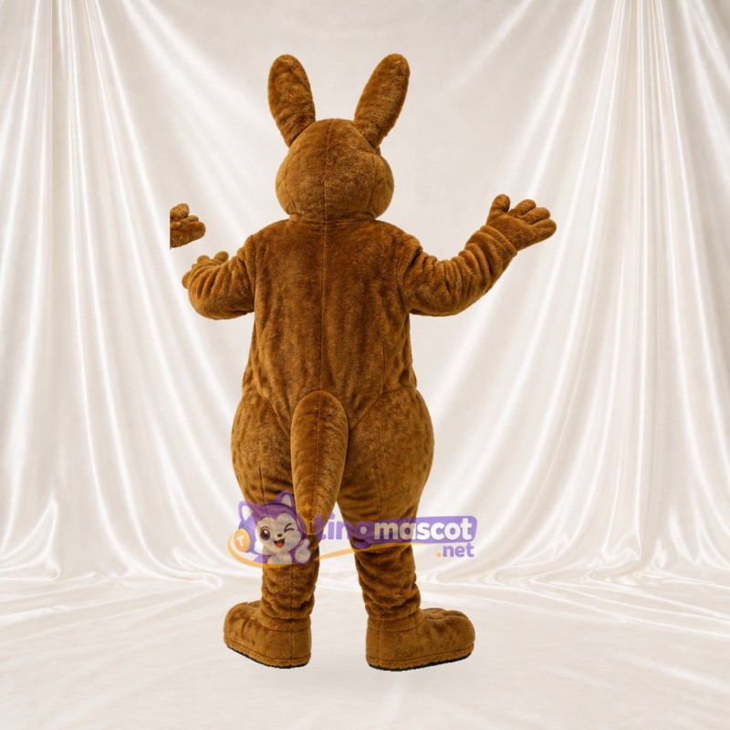 Brown and Tan Kangaroo Mascot Costume Full Body for Adults School Events