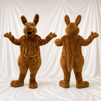 Brown and Tan Kangaroo Mascot Costume Full Body for Adults School Events