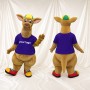 Kangourou Athlète Fauve et Violet Costume de mascotte intégral pour adultes Sports