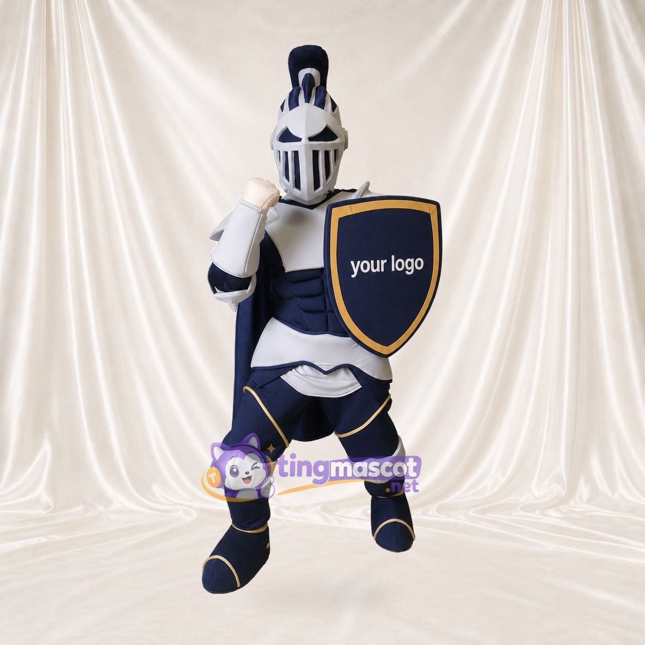 Chevalier bleu marine Costume de mascotte intégral pour adultes Promotions Chevalier bleu marine Costume de mascotte intégral pour adultes Promotions