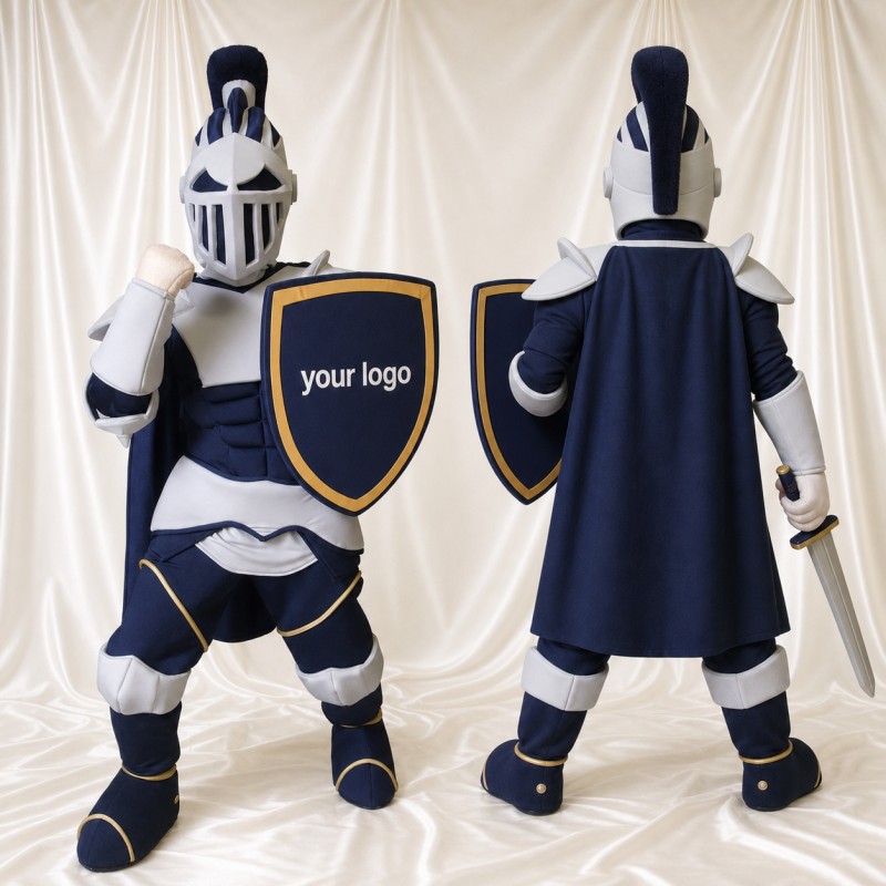 Navy Knight Mascot Costume Full Body for Adults Promotions