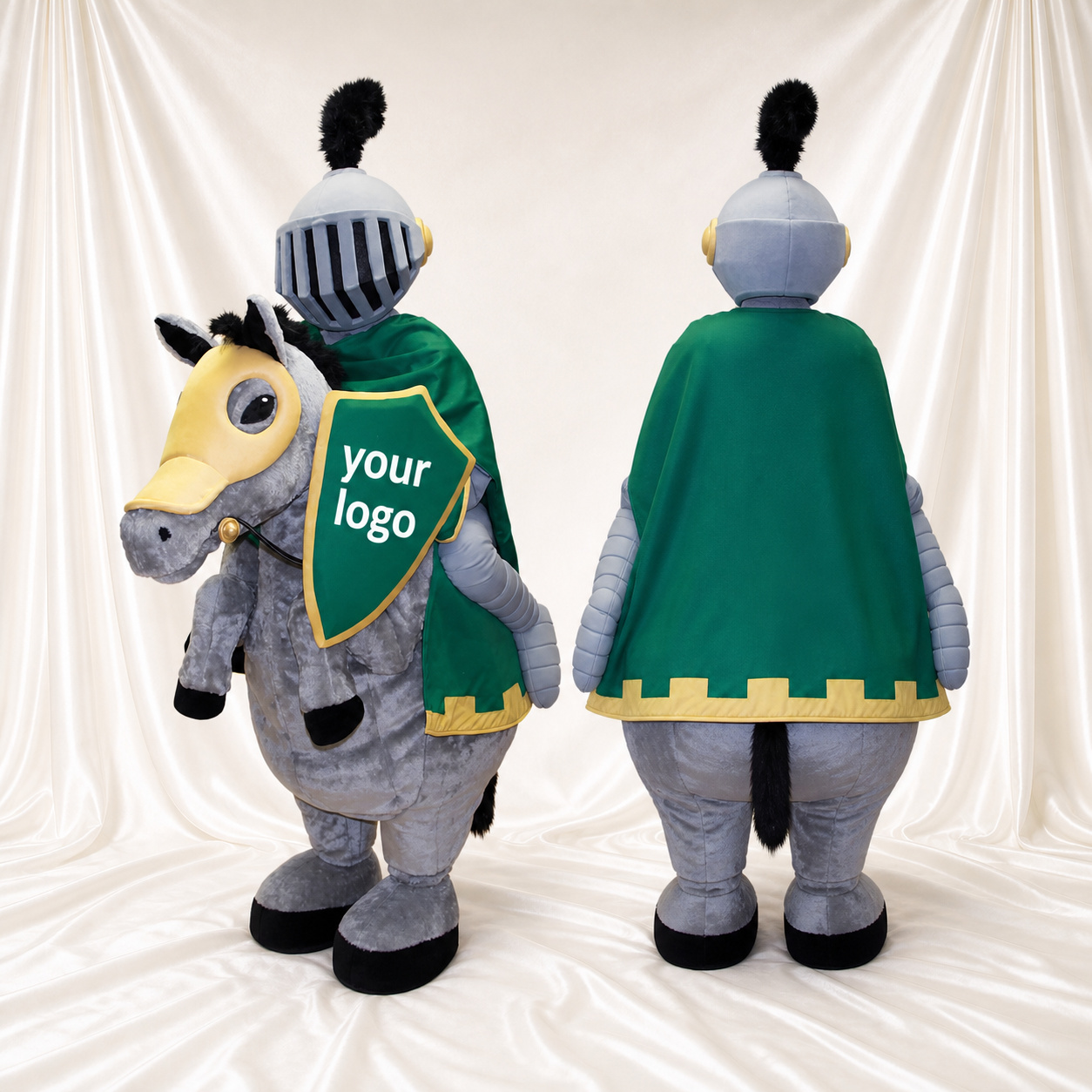 Chevalier Cheval Costume de mascotte intégral pour adultes Événements scolaires Chevalier Cheval Costume de mascotte intégral pour adultes Événements scolaires