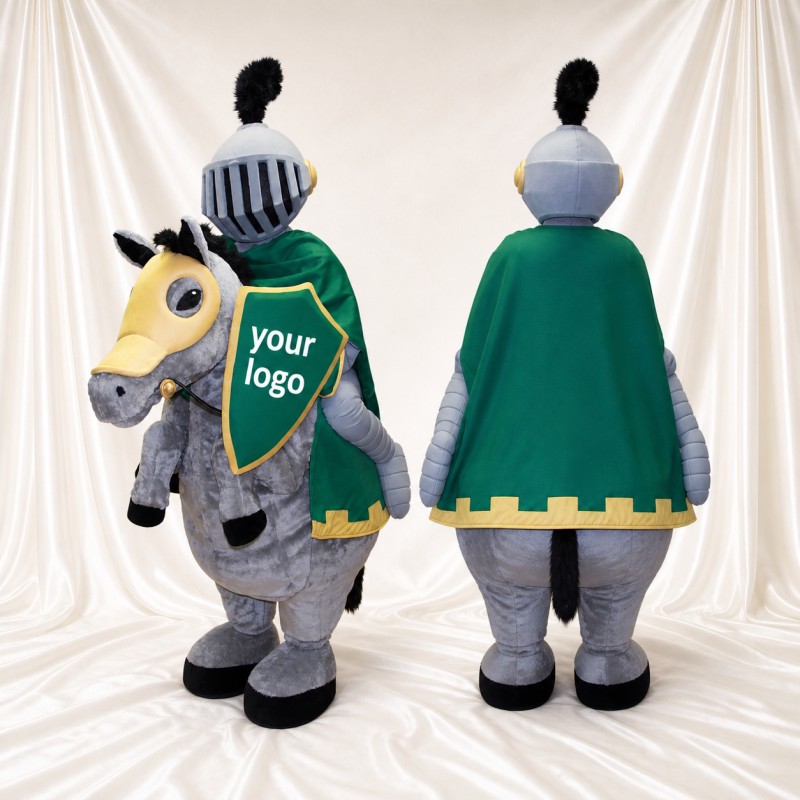 Chevalier Cheval Costume de mascotte intégral pour adultes Événements scolaires