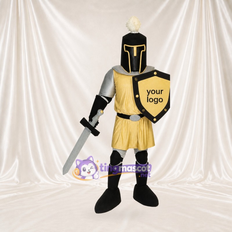 Black Knight Mascot Costume Full Body for Adults Promotions
