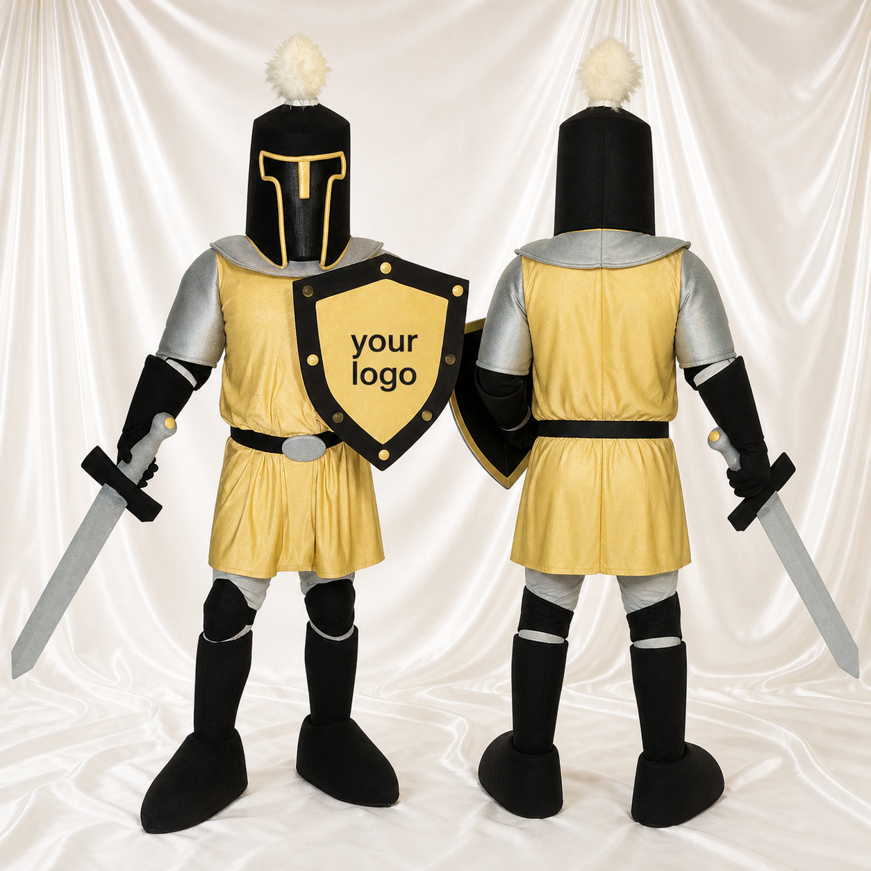 Black Knight Mascot Costume Full Body for Adults Promotions Black Knight Mascot Costume Full Body for Adults Promotions