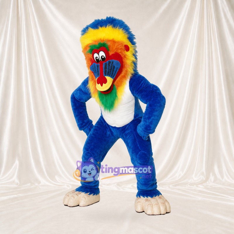 Mandrill Costume de mascotte intégral pour adultes Événements scolaires