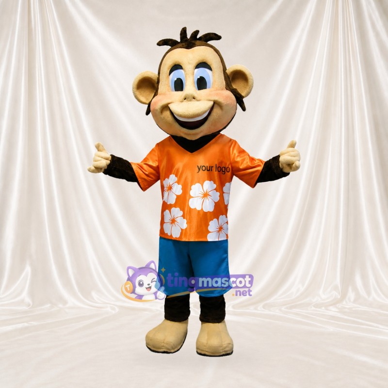Construction Monkey Mascot Costume Full Body for Adults School Events