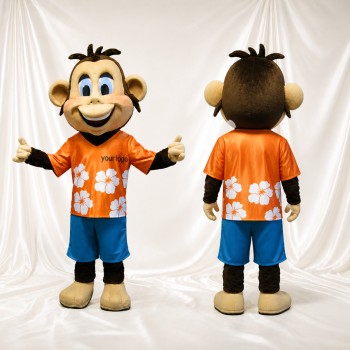 Construction Monkey Mascot Costume Full Body for Adults School Events