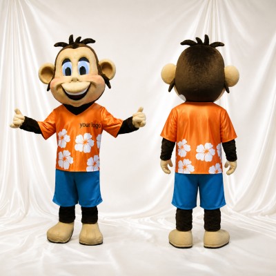 Construction Monkey Mascot Costume Full Body for Adults School Events