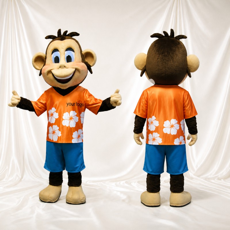 Construction Monkey Mascot Costume Full Body for Adults School Events