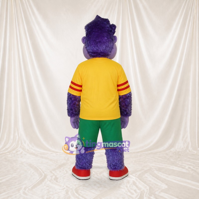 Monstre violet athlète Costume de mascotte intégral pour adultes Événements sportifs