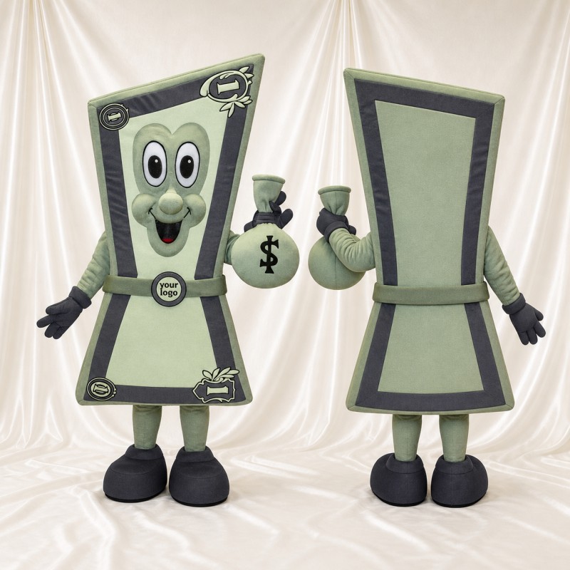 Dollar Bill Mascot Costume Full Body for Adults Promotions