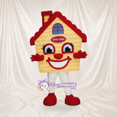 Tan House Mascot Costume Full Body for Adults Promotions