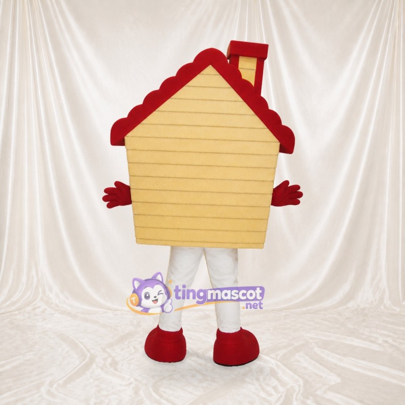 Tan House Mascot Costume Full Body for Adults Promotions